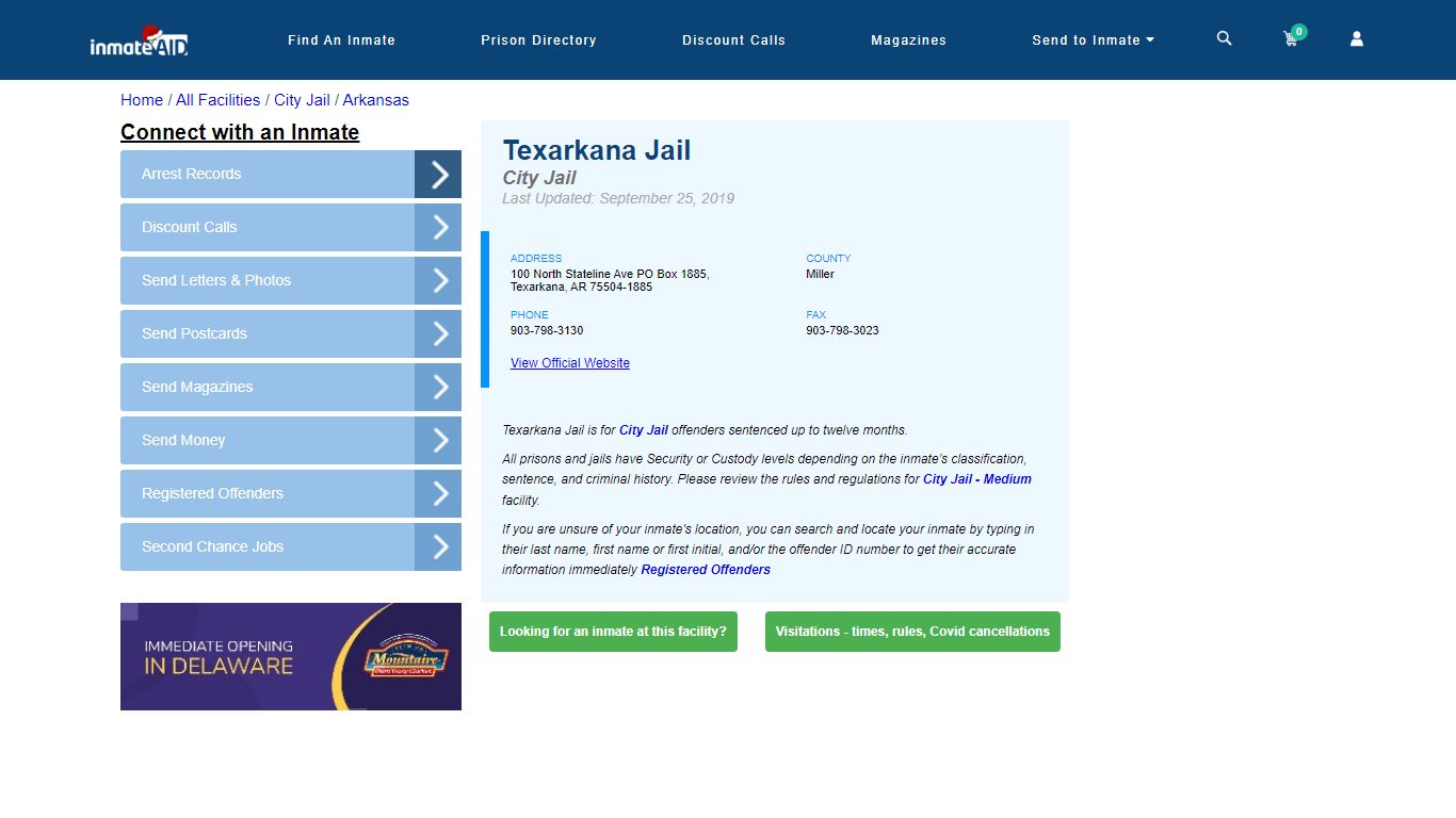 Texarkana Jail | Inmate Locator